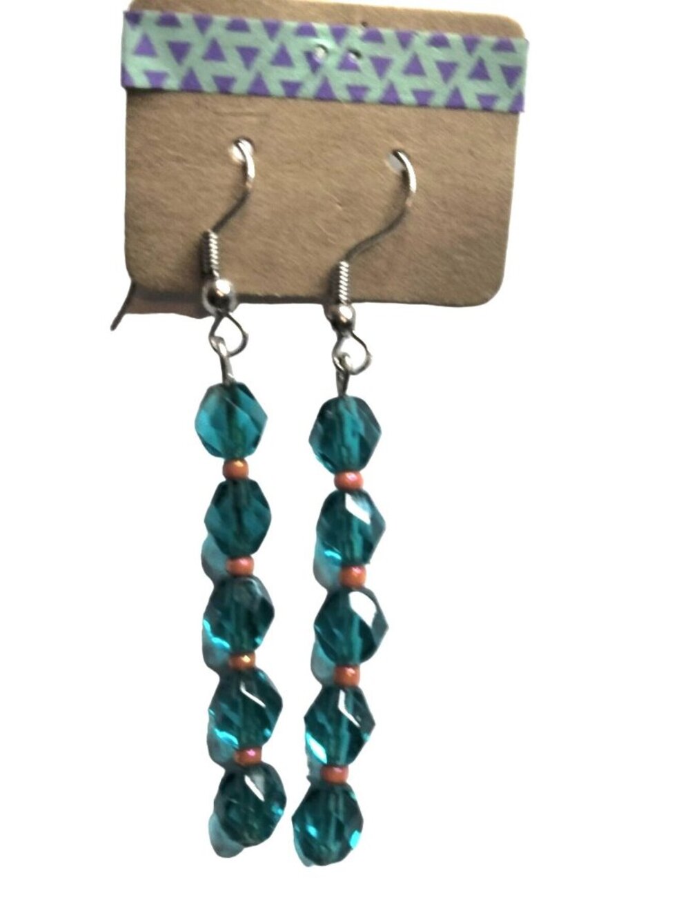 Blue Crystal Pink  Earrings Hook Drop Long Dangle USA